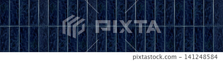 Seamless front view of glazed dark blue ceramic slim rectangular finger tiles. Seamless front view of glazed dark blue ceramic slim rectangular finger tiles. 141248584