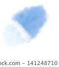 Blue and white hand-drawn brush effect, transparent PNG image. 141248710