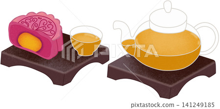 tea with mooncake tea with mooncake 141249185