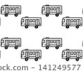 Cute train seamless pattern, black 141249577