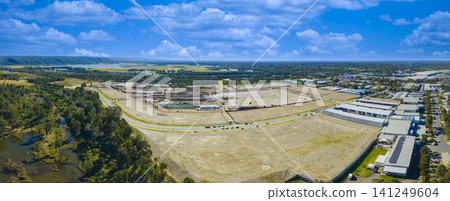 Panoramic view of a large construction site at the Penrith Nepean Business Park Panoramic view of a large construction site at the Penrith Nepean Business Park 141249604