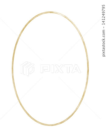 Simple oval frame in golden colors. Watercolor illustration of Template for wedding invitations or feminine greeting cards. Luxury border for baby shower stationary. Delicate background. Simple oval frame in golden colors. Watercolor illustration of Template for wedding invitations or feminine greeting cards. Luxury border for baby shower stationary. Delicate background. 141249795