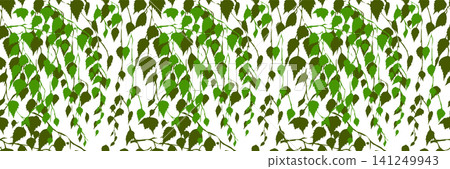 Birch seamless pattern. Hand drawn. Not AI, vector illustration. Birch seamless pattern. Hand drawn. Not AI, vector illustration. 141249943
