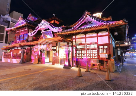 [Ehime Prefecture] Night view (illumination) of the newly renovated Dogo Onsen Main Building 141250322