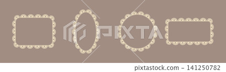 Vintage lace doily frame with delicate floral patterns and ornate oval border, perfect for romantic wedding invitations and decorative paper crafts with elegant ribbon accents Vintage lace doily frame with delicate floral patterns and ornate oval border, perfect for romantic wedding invitations and decorative paper crafts with elegant ribbon accents 141250782