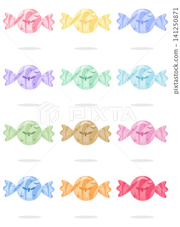 Cute Kawaii Pastel Halloween Swirl Candy Set 12 Colors Cute Kawaii Pastel Halloween Swirl Candy Set 12 Colors 141250871