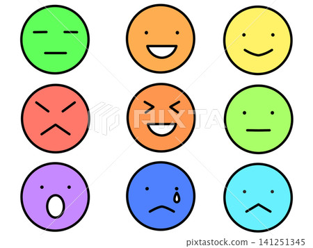 A set of illustrations with various facial expressions A set of illustrations with various facial expressions 141251345