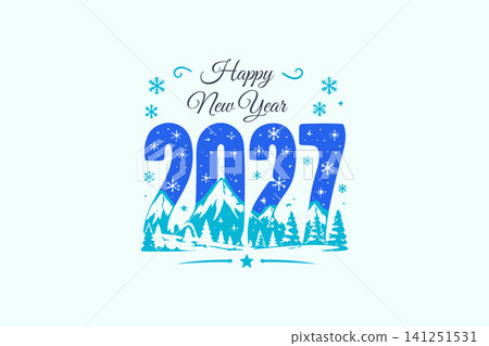 Winter Happy New Year 2027 Design 141251531