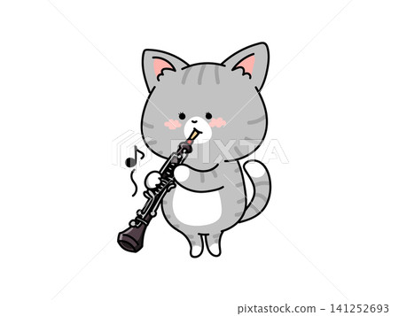 A cute girl playing the oboe A cute girl playing the oboe 141252693