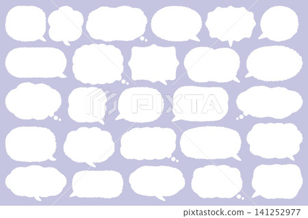 Cute, hand-drawn style speech bubbles | Adjustable speech bubble openings - Vector material Cute, hand-drawn style speech bubbles | Adjustable speech bubble openings - Vector material 141252977