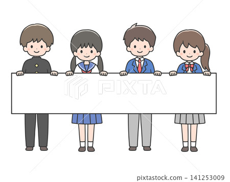 四個學生拿著一塊板子 四個學生拿著一塊板子 141253009