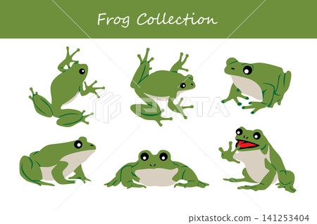 frog collection. frog in different poses frog collection. frog in different poses 141253404