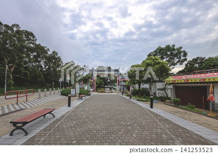 Hong Kong June 27 2026 Ngong Ping Village plaza and visitors Hong Kong June 27 2026 Ngong Ping Village plaza and visitors 141253523
