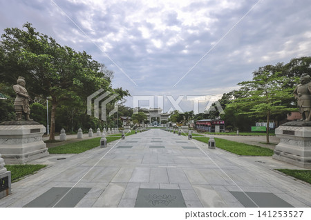 Hong Kong June 27 2026 A scenic Ngong Ping Village plaza Hong Kong June 27 2026 A scenic Ngong Ping Village plaza 141253527