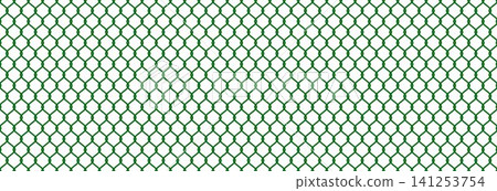 Green wire fence seamless pattern. Mesh net texture background. Lattice grid chain silhouette for barrier wall, safety zone, construction backdrop. Repeated metal henge enclosure wallpaper. Vector Green wire fence seamless pattern. Mesh net texture background. Lattice grid chain silhouette for barrier wall, safety zone, construction backdrop. Repeated metal henge enclosure wallpaper. Vector 141253754