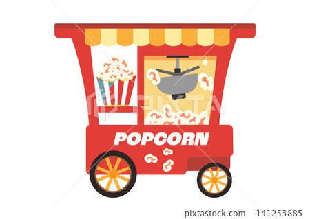 Illustration of a retro popcorn cart Illustration of a retro popcorn cart 141253885