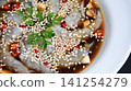 shrimp in soy sauce on white plate, korean style menu 141254279