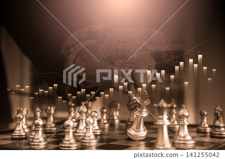 Business man on digital stock market financial indicator background. Digital business and stock market financial indicator on LED. Double exposure of business man and digital stock market financial. 141255042