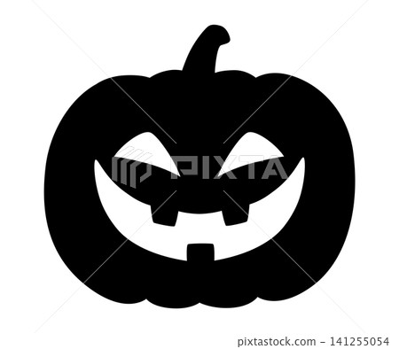 Halloween pumpkin silhouette_vector illustration 141255054