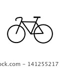 自行車的簡約線條插畫 - 圖示 - 白色背景 - 交通工具 - 環保 141255217