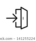 指向門內的箭頭圖示 | 用於登入、進入和入口的象形圖 141255224