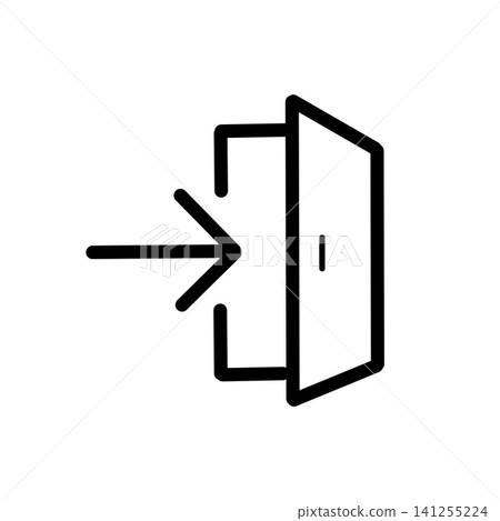 Icon material of an arrow pointing in through a door | Pictogram for login, entry, and entrance Icon material of an arrow pointing in through a door | Pictogram for login, entry, and entrance 141255224