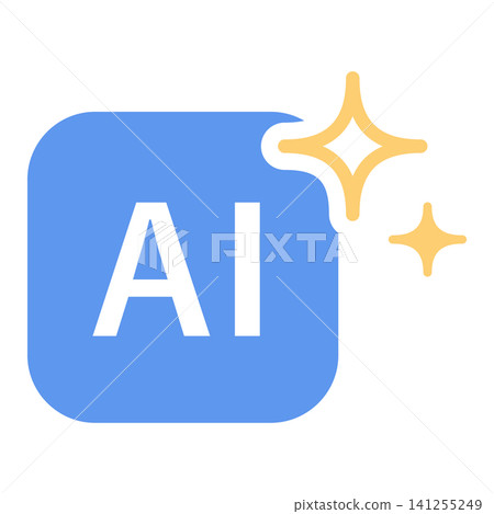 AI (Artificial Intelligence) rounded rectangle and sparkling star smart app icon AI (Artificial Intelligence) rounded rectangle and sparkling star smart app icon 141255249