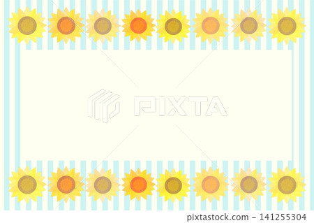 Summer sunflower background striped frame 3 Summer sunflower background striped frame 3 141255304