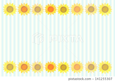 Summer sunflower background with striped green Summer sunflower background with striped green 141255307