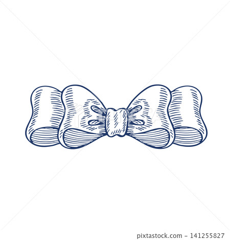 Decorative blue bow. Vector, graphic illustration. Universal element for borders, patterns, and textile prints. Design of covers and invitations, postcards and greetings, web pages, and more. Decorative blue bow. Vector, graphic illustration. Universal element for borders, patterns, and textile prints. Design of covers and invitations, postcards and greetings, web pages, and more. 141255827