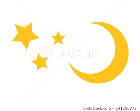 Vector illustration of the moon and stars 141256772
