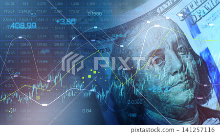 Charts show trends in money flow during a recession along with detailed dollar bill patterns Charts show trends in money flow during a recession along with detailed dollar bill patterns 141257116