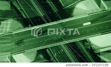Surveillance view of traffic on highway with facial recognition technology in use Surveillance view of traffic on highway with facial recognition technology in use 141257190