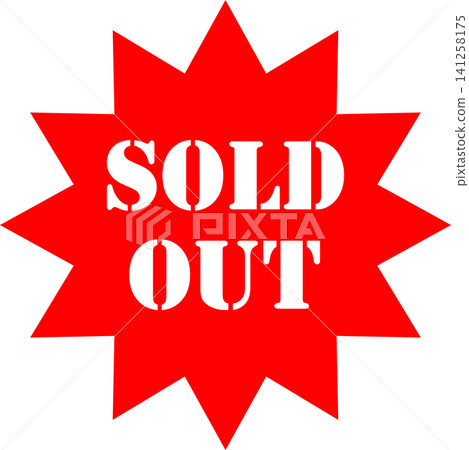 SOLD OUT - A prominent sale POP display or icon indicating "SOLD OUT". 141258175