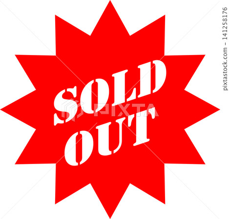SOLD OUT - A prominent sale POP display or icon indicating "SOLD OUT". SOLD OUT - A prominent sale POP display or icon indicating "SOLD OUT". 141258176