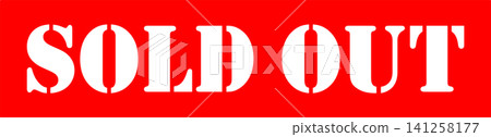 SOLD OUT - A prominent sale POP display or icon indicating "SOLD OUT". SOLD OUT - A prominent sale POP display or icon indicating "SOLD OUT". 141258177