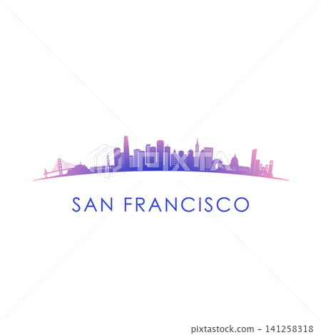 San Francisco skyline silhouette. San Francisco skyline silhouette. 141258318