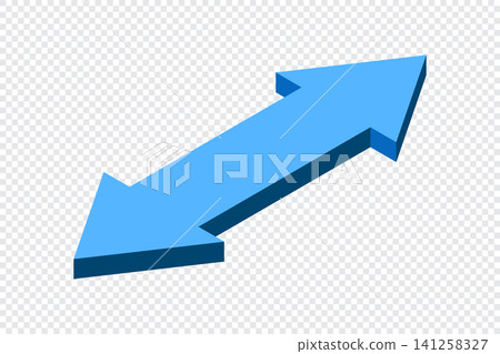 Isometric arrow. Pointer for infographics and design. Direction concept. 3D arrow icon. Flat icon style. Vector illustration 141258327