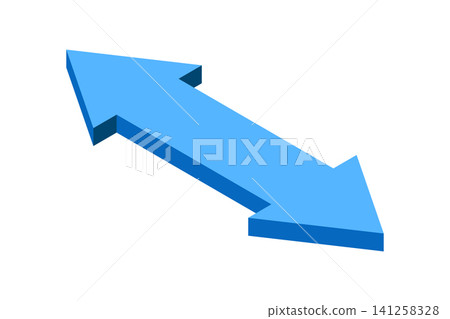 Isometric arrow. Pointer for infographics and design. Direction concept. 3D arrow icon. Flat icon style. Vector illustration Isometric arrow. Pointer for infographics and design. Direction concept. 3D arrow icon. Flat icon style. Vector illustration 141258328