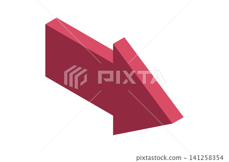 Isometric arrow. Pointer for infographics and design. Direction concept. 3D arrow icon. Computer mouse cursor. Flat icon style. Vector illustration Isometric arrow. Pointer for infographics and design. Direction concept. 3D arrow icon. Computer mouse cursor. Flat icon style. Vector illustration 141258354
