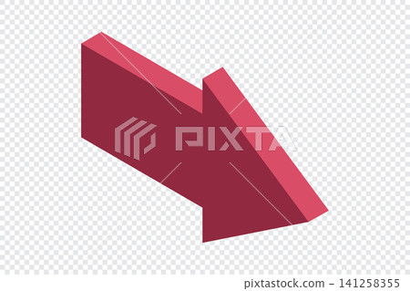 Isometric arrow. Pointer for infographics and design. Direction concept. 3D arrow icon. Computer mouse cursor. Flat icon style. Vector illustration Isometric arrow. Pointer for infographics and design. Direction concept. 3D arrow icon. Computer mouse cursor. Flat icon style. Vector illustration 141258355