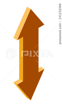 Isometric arrow. Pointer for infographics and design. Direction concept. 3D arrow icon. Computer mouse cursor. Flat icon style. Vector illustration 141258366