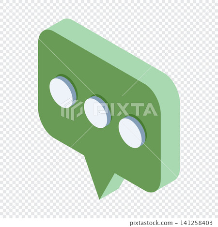 Isometric speech bubble. Isometric text bubble icon. Speech bubble with three dots. Isometric message icon. Vector illustration Isometric speech bubble. Isometric text bubble icon. Speech bubble with three dots. Isometric message icon. Vector illustration 141258403