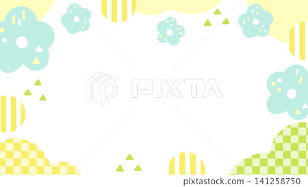 Cute and pop Japanese pattern frame Cute and pop Japanese pattern frame 141258750