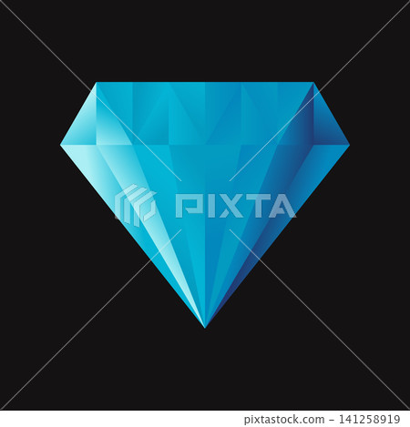 Diamond isolated on black background. Flat style diamond. Diamond Shapes gemstone. Vector illustration Diamond isolated on black background. Flat style diamond. Diamond Shapes gemstone. Vector illustration 141258919