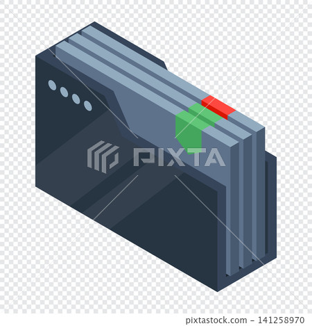 Isometric folder with documents. Document folder isometric. Archive containing documents. Isometric technology Isometric folder with documents. Document folder isometric. Archive containing documents. Isometric technology 141258970