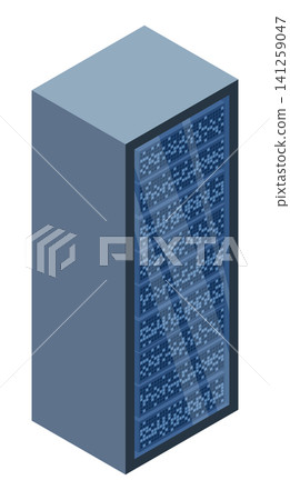 Isometric server. Network technology and hosting server equipment. Computer network technology. Cloud database station. Data storage Isometric server. Network technology and hosting server equipment. Computer network technology. Cloud database station. Data storage 141259047