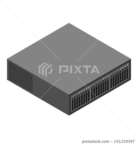 Isometric server. Server racks. Server boxes isolated. Network server room. Computer network technology. Vector illustration Isometric server. Server racks. Server boxes isolated. Network server room. Computer network technology. Vector illustration 141259397