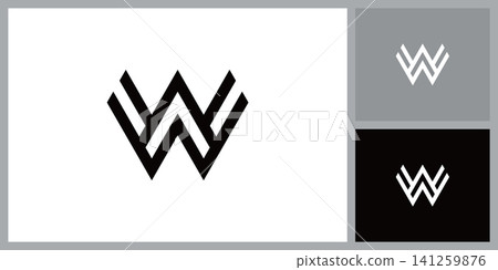 Letter W Initial Line Symbol Vector Template Letter W Initial Line Symbol Vector Template 141259876