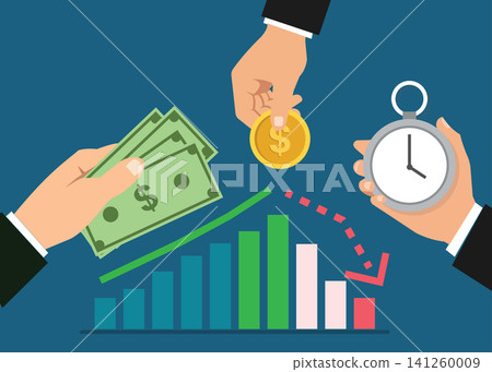 Time value of money and financial decision making concept vector design Time value of money and financial decision making concept vector design 141260009